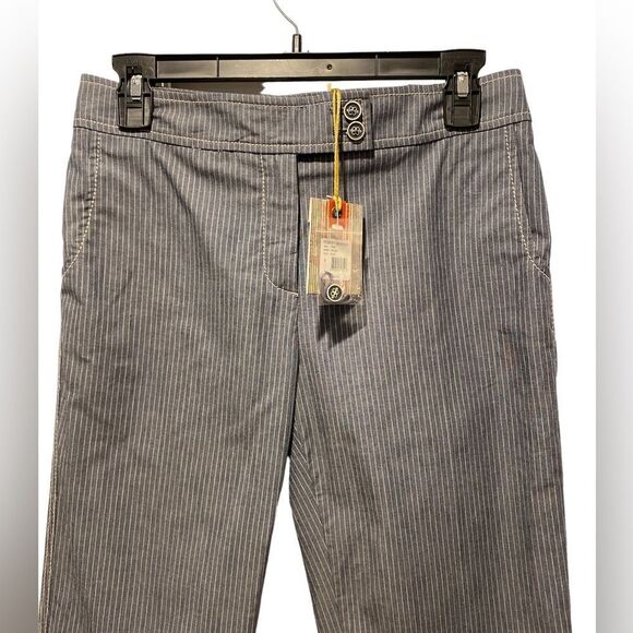 Robert Graham Tess Pinstripe Cotton Pants, Blue Grey, size 4 - Picture 2 of 4
